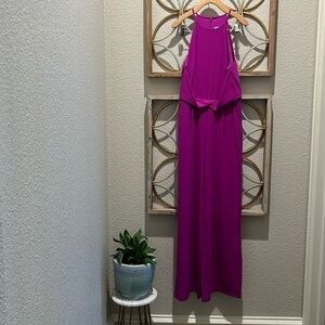 Fuchsia Jumpsuit wide leg halter